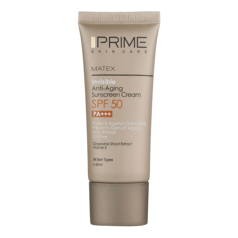کرم ضد آفتاب بدون رنگ پرایم، SPF50، مدل Matex Colorless