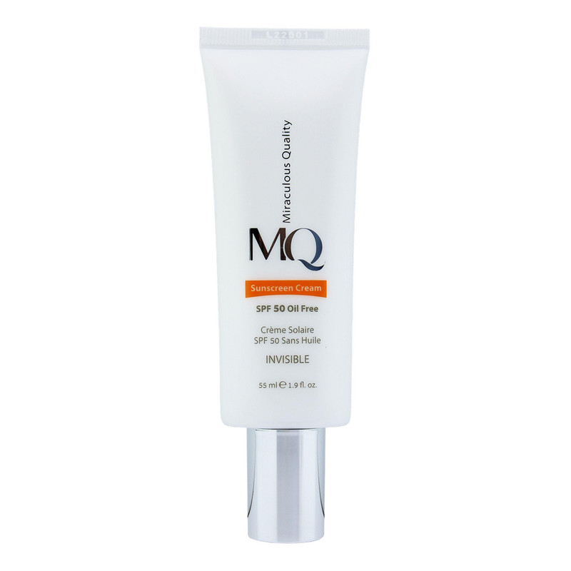 کرم ضد آفتاب بدون رنگ ام کیو، SPF50، مدل INVISIBLE، مناسب پوست‌ چرب و مستعد آکنه حجم 55 میلی‌لیتر