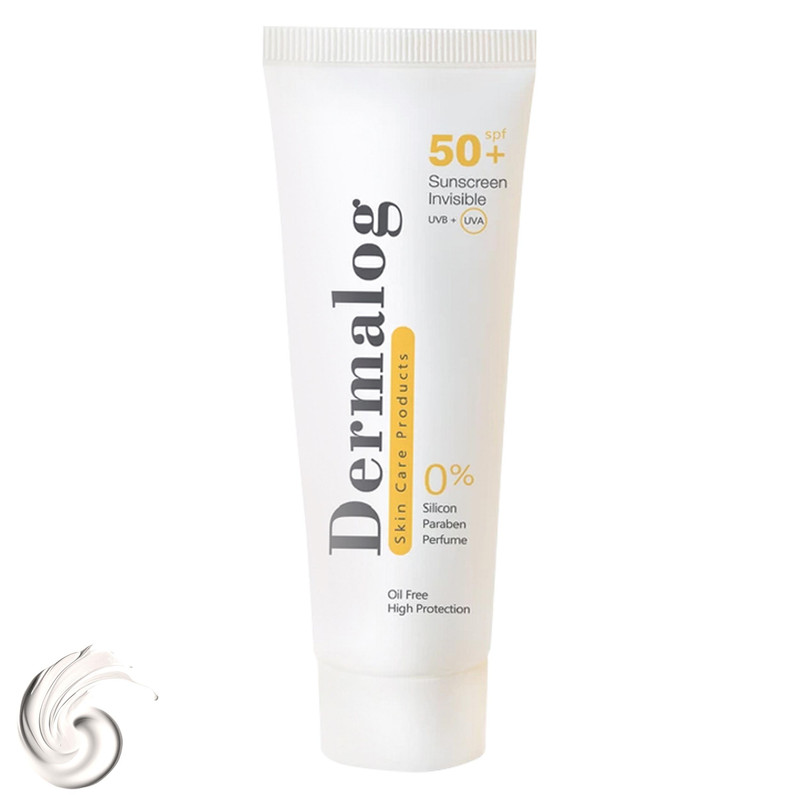 کرم ضدآفتاب بدون رنگ درمالوگ، SPF50، مدل Invisible