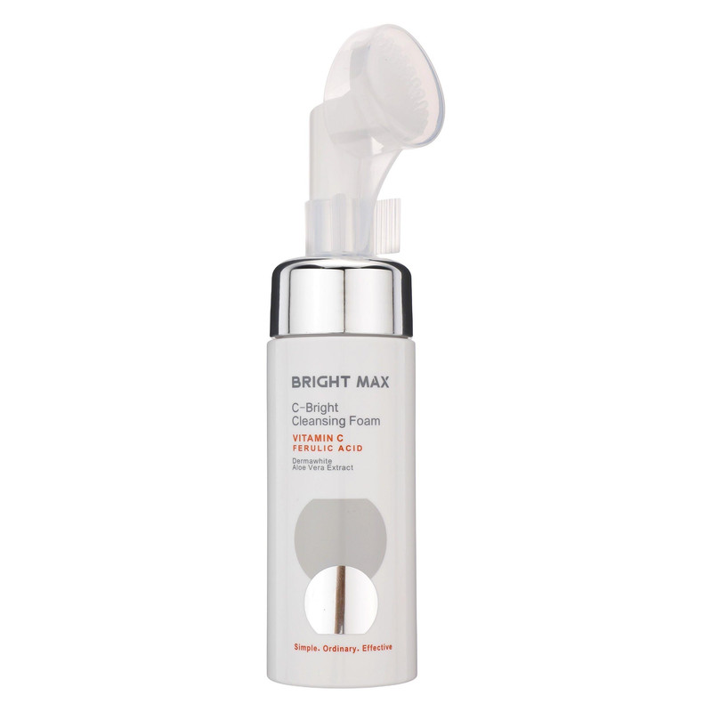 فوم شستشو صورت برایت مکس، سازگار با انواع پوست، با خاصیت روشن کننده، مرطوب کننده، حجم 150 میلی‌لیتر، مدل ویتامین سی