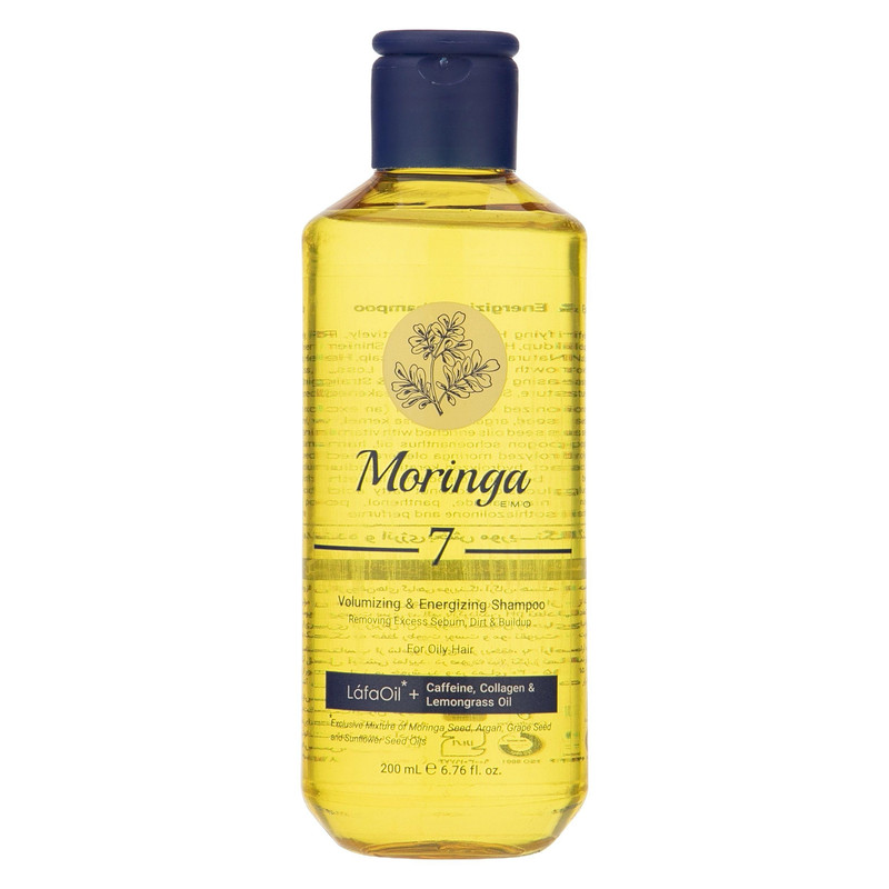 شامپو حجم‌دهنده و انرژی‌بخش مورینگا اِمو مدل 7 موهای چرب 200 میلی لیتر