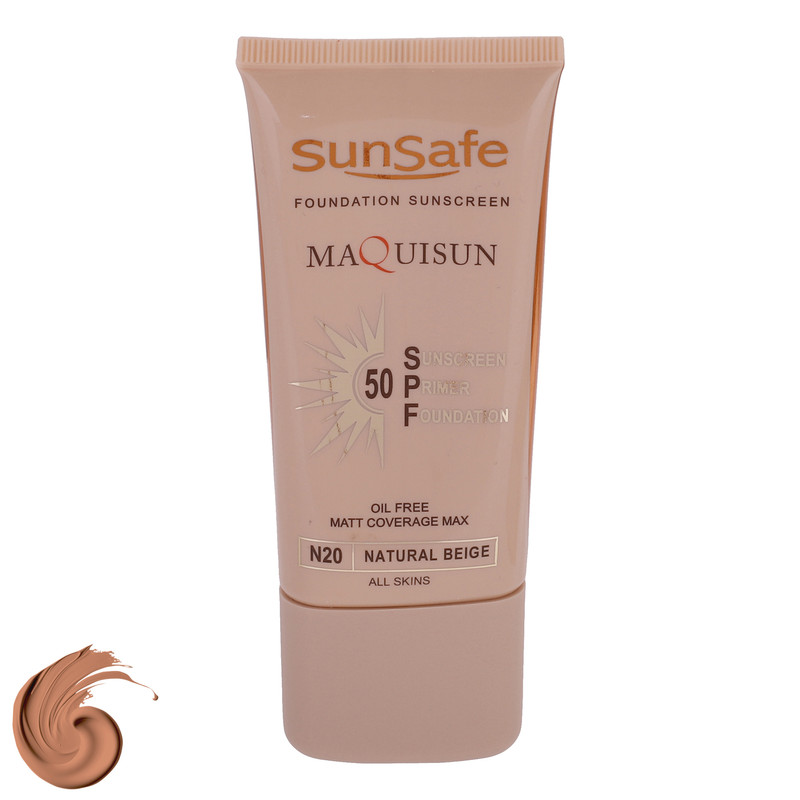 کرم ضد آفتاب رنگی سان سیف، SPF50، مدل N20، مناسب انواع پوست تنالیته رنگ متوسط و حجم 40 میلی‌لیتر